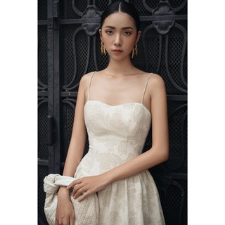 Đầm OLV hai dây cúp ngực hoa văn cổ điển quyến rũ Girasol phù hợp đi tiệc