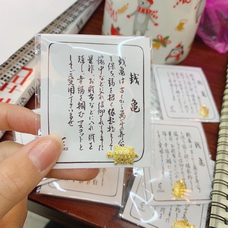 Rùa vàng may mắn để ốp, ví điện thoại, túi xách…linh vật phong thuỷ kim quy
