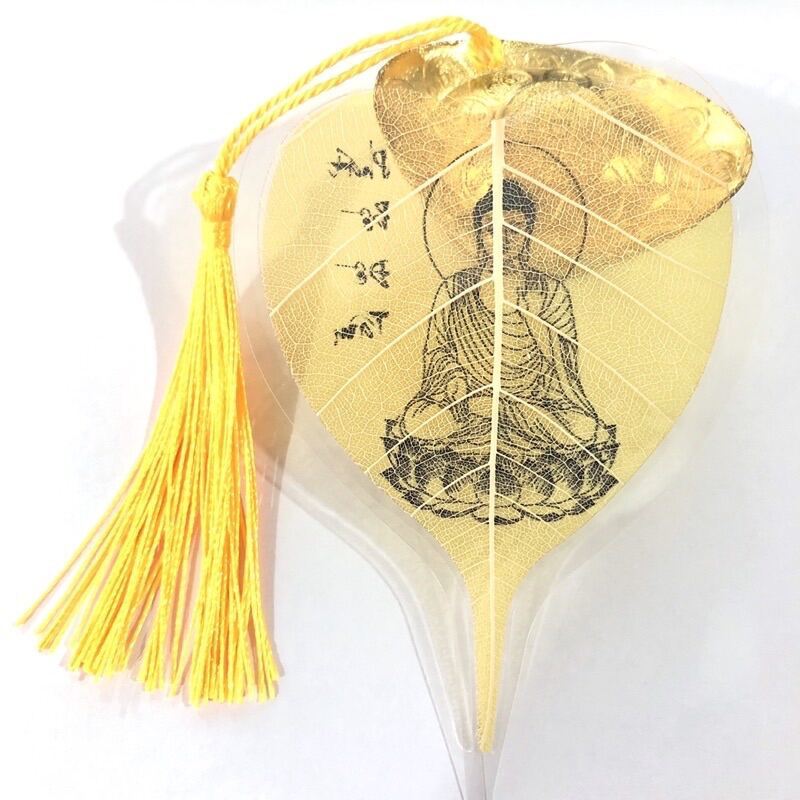 Lá Bồ Đề Tâm Phật Dát Vàng, May mắn bình an, treo hoặc ốp điện thoại Hàng Thủ Công Chuẩn Đẹp