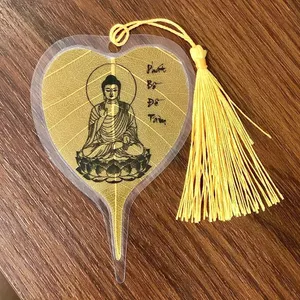 Lá Bồ Đề Tâm Phật Dát Vàng, May mắn bình an, treo hoặc ốp điện thoại Hàng Thủ Công Chuẩn Đẹp