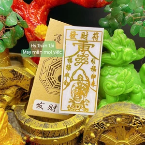 Miếng dán hỷ thần tài linh phu để ví, ốp dán điện thoại máy tính bảng