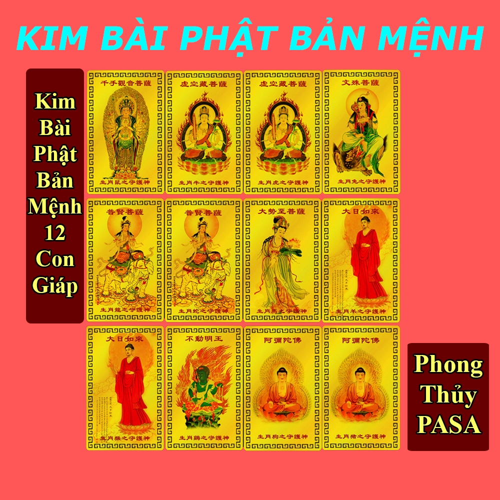 [KIM LOẠI] Kim Bài Phật Bản Mệnh 12 con giáp - ĐÃ KHAI QUANG