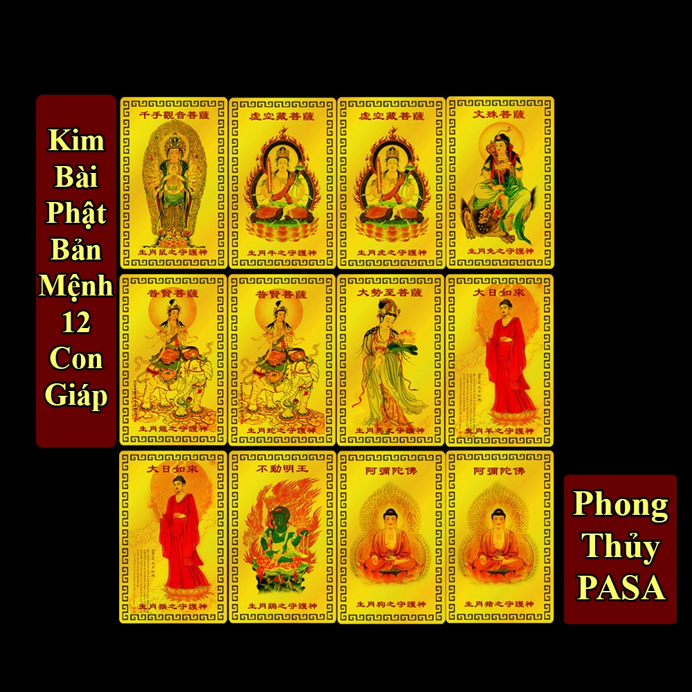 [KIM LOẠI] Kim Bài Phật Bản Mệnh 12 con giáp - ĐÃ KHAI QUANG
