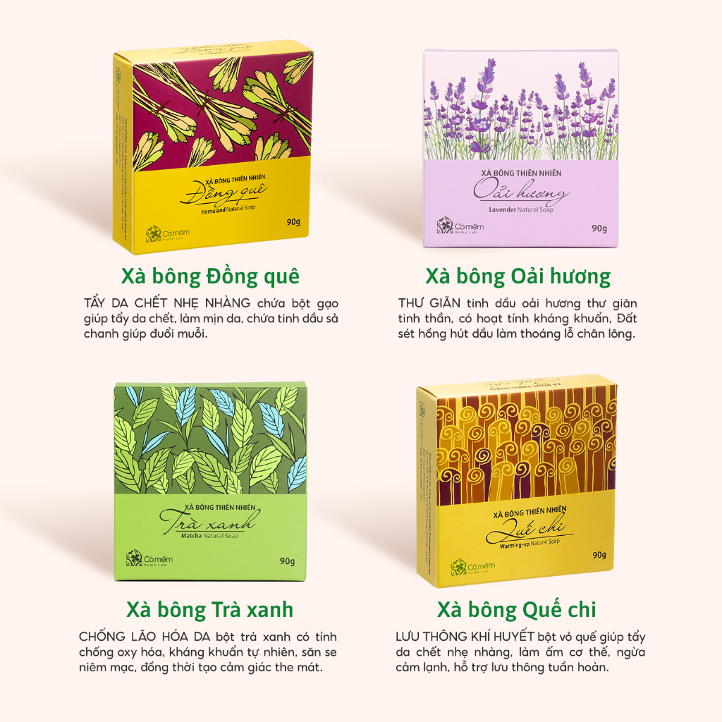 Ảnh Xà Bông Tắm Và Rửa Mặt An Toàn Từ Thiên Nhiên Cỏ Mềm 90g 2