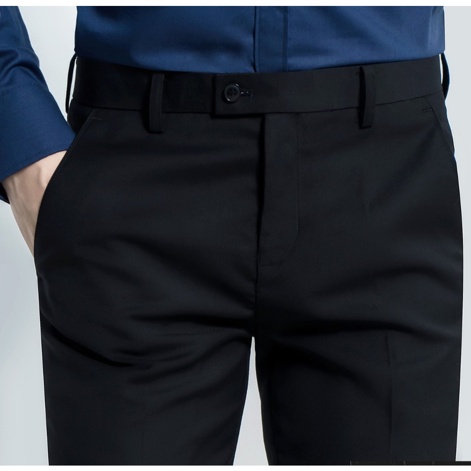 Quần tây âu nam cạp dãn ống côn quần dài công sở cao cấp vải cotton dày dặn phong cách Hàn Quốc nhà XUZI