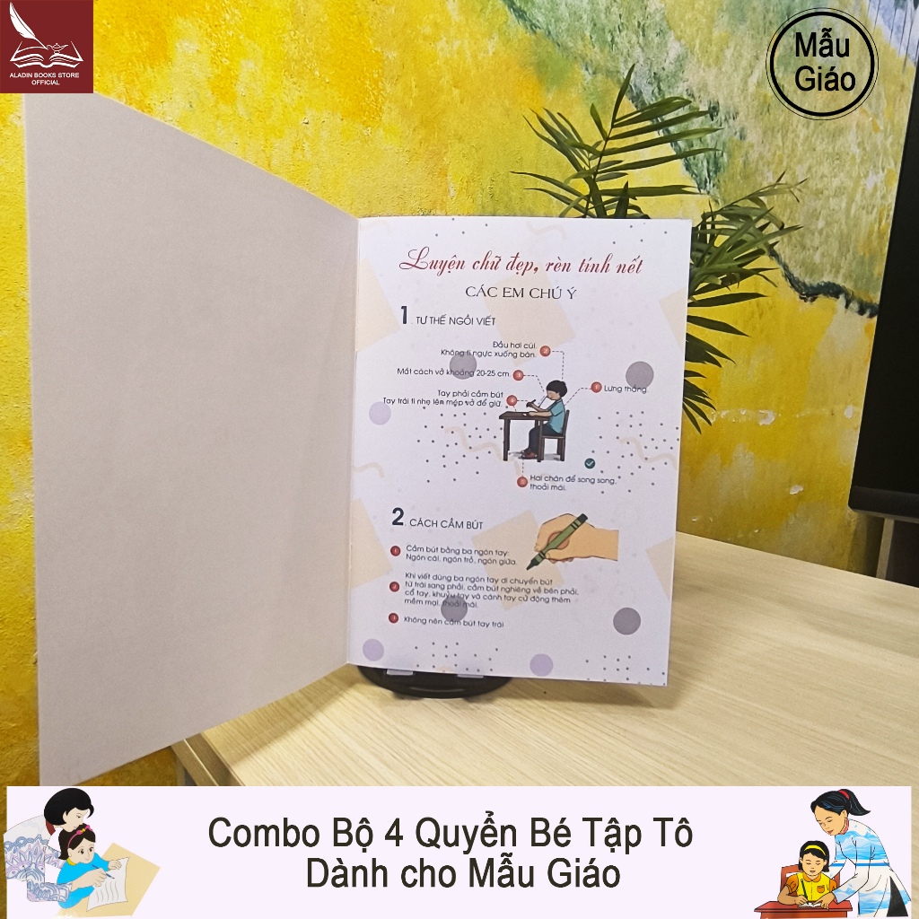 Sách- Bé Tập Tô-Dành Cho Mẫu Giáo- Chữ Số-  Nét Cơ Bản -Chữ Cái Tập 1- Chữ Cái Tập 2