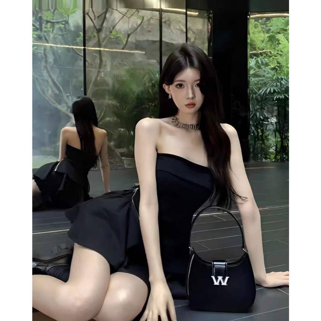 Set áo quây kéo khóa phối quần có lót trong