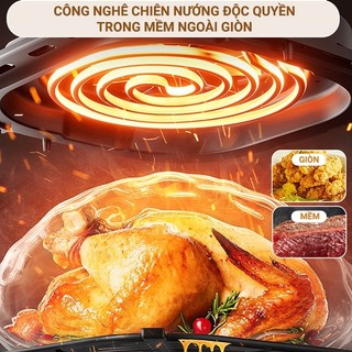 Nồi chiên không dầu QCOOKO, Nồi chiên hơi nước dung tích 6L, 1400W, công nghệ mới STEAM AIR thịt mềm mọng nước, giảm mỡ