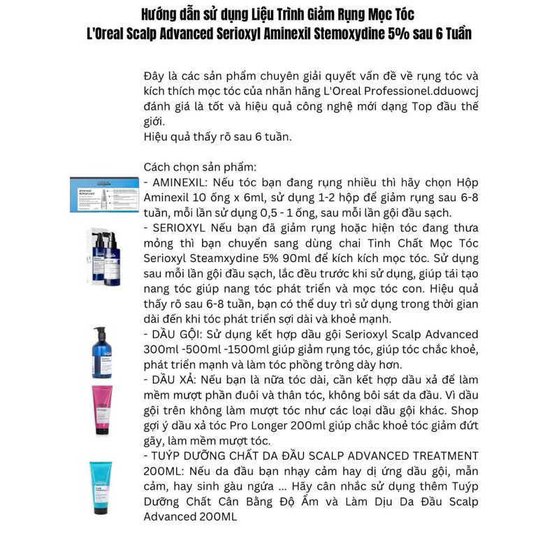 Tinh Chất Mọc Tóc L'Oreal Serioxyl Stemoxydine 5% Scalp Advanced 90ml