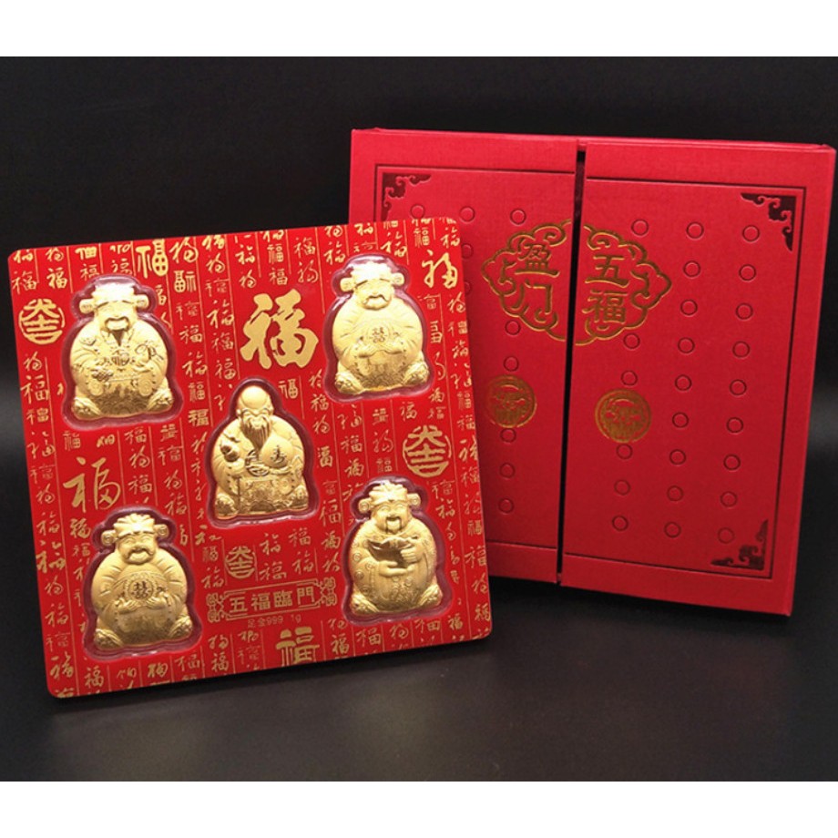 Bộ Ngũ Phúc - Phúc Lộc Thọ Tài Hỷ Mạ Vàng 24k quà tặng ngày lễ Tết