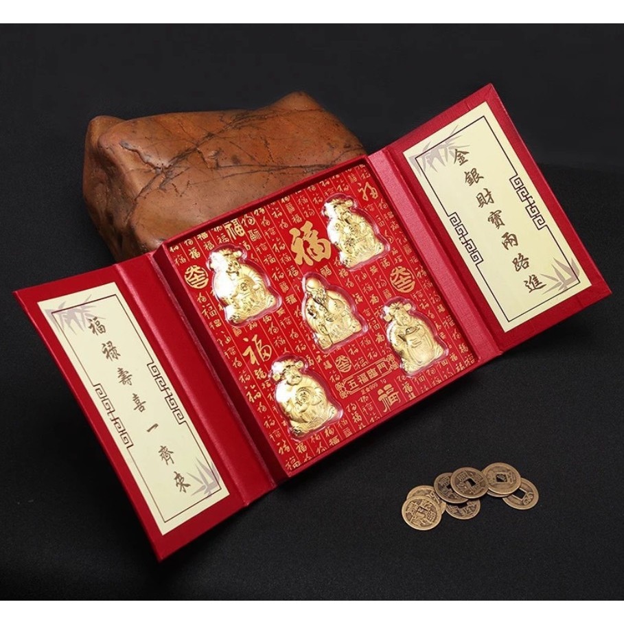 Bộ Ngũ Phúc - Phúc Lộc Thọ Tài Hỷ Mạ Vàng 24k quà tặng ngày lễ Tết