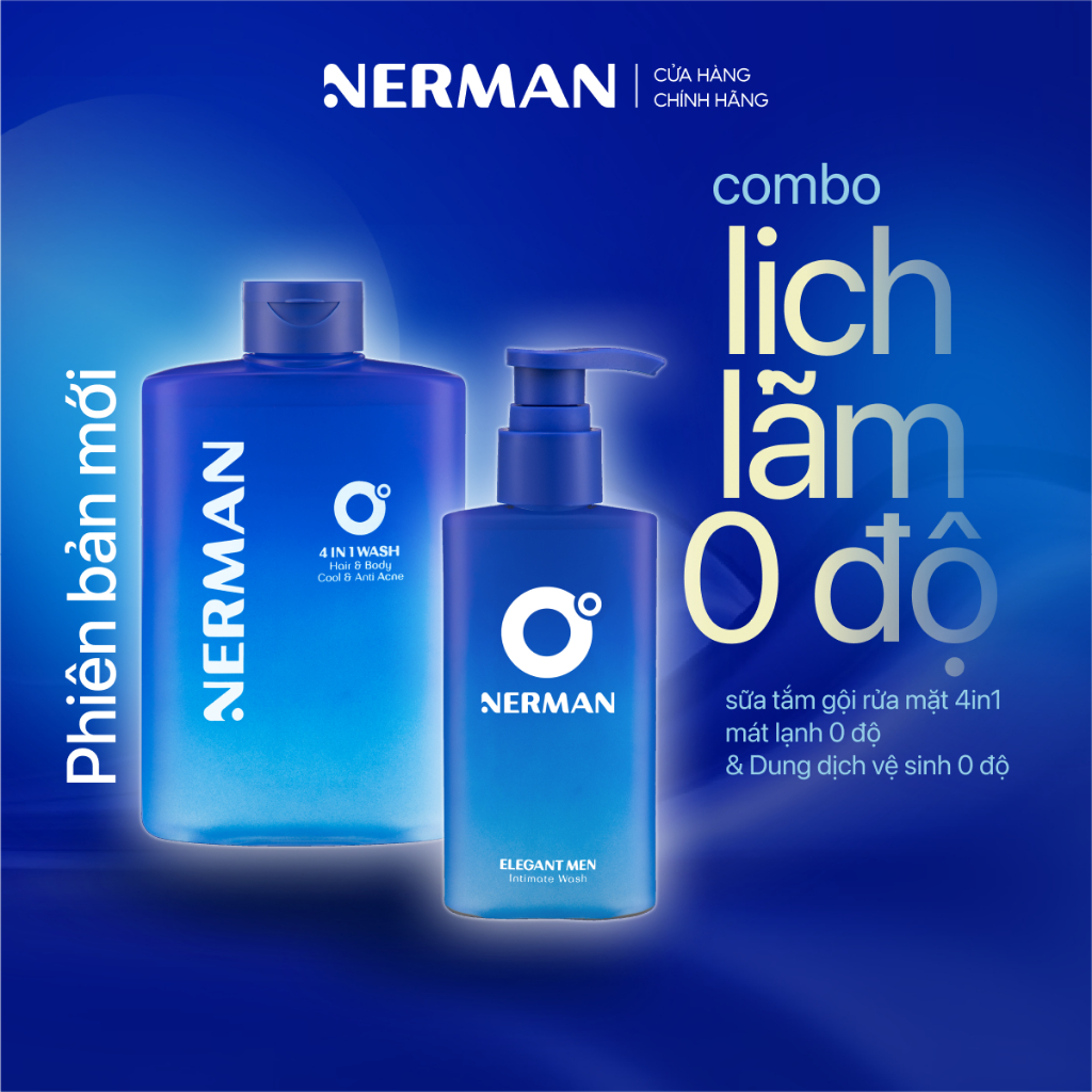 Ảnh Combo lịch lãm Nerman - Sữa tắm gội cho nam 350ml & Dung dịch vệ sinh nam giới 100ml 2