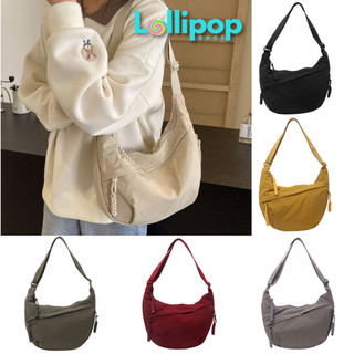 Túi Đeo Chéo Đi Học Bán Nguyệt LOLLIPOP BAGS Túi Vải Bố Canvas Basic Đeo Vai Đi Học Nam Nữ Chần Bông Chống Thấm Nước