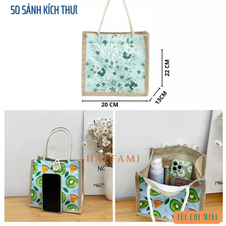Túi cói mini,túi cói Phong cách VINTAGE,Túi xách nữ thời trang kiểu dáng Hàn quốc-hapfami