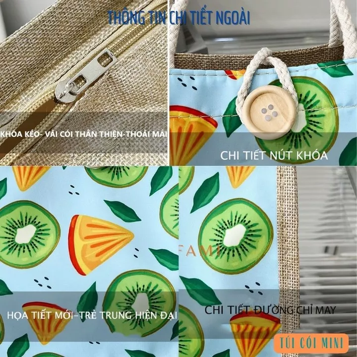 Túi cói mini,túi cói Phong cách VINTAGE,Túi xách nữ thời trang kiểu dáng Hàn quốc-hapfami