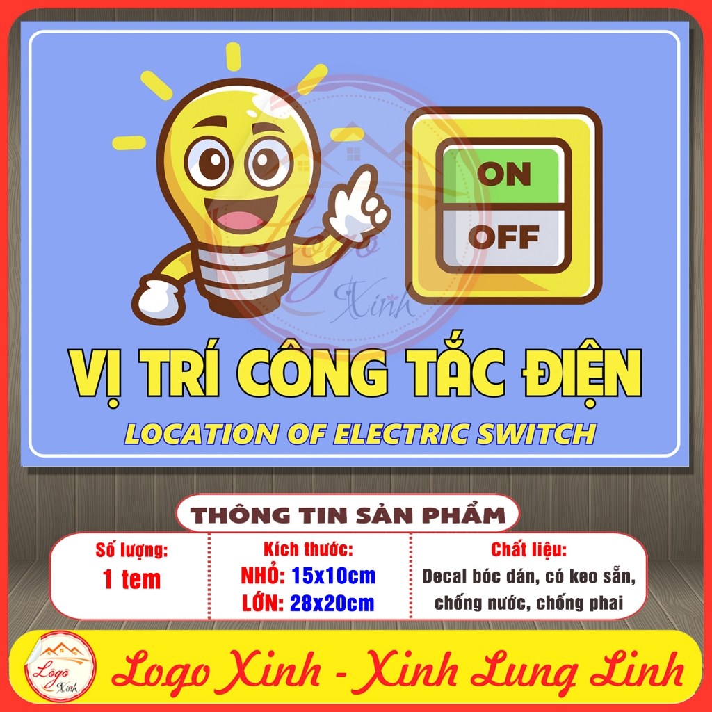 Logo Tem Decal Sticker Vị Trí Công Tắc Điện, Location Of Switch, Thông ...