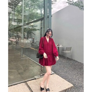 Váy Babydoll Cổ V Form Dáng Xòe Cực Dễ Thương giúp bạn càng thêm dịu dàng và quyễn rũ