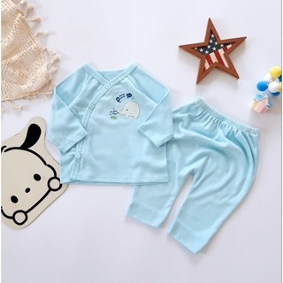 Bộ sơ sinh cúc chéo bé trai Bunny chất thun cotton size 3-10kg