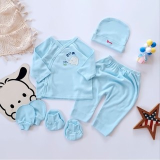 Bộ bé trai sơ sinh cài chéo cao cấp Bunny bao gồm nón vớ