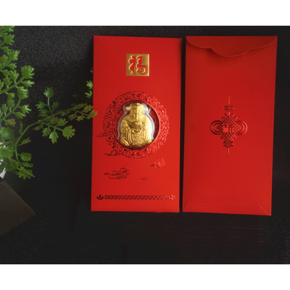 Sỉ Bao Lì Xì Ông Thần Tài Vàng Mạ Vàng 24k Lì Xì Tết 2026, HONG KONG , Ngày vía thần tài mùng 10