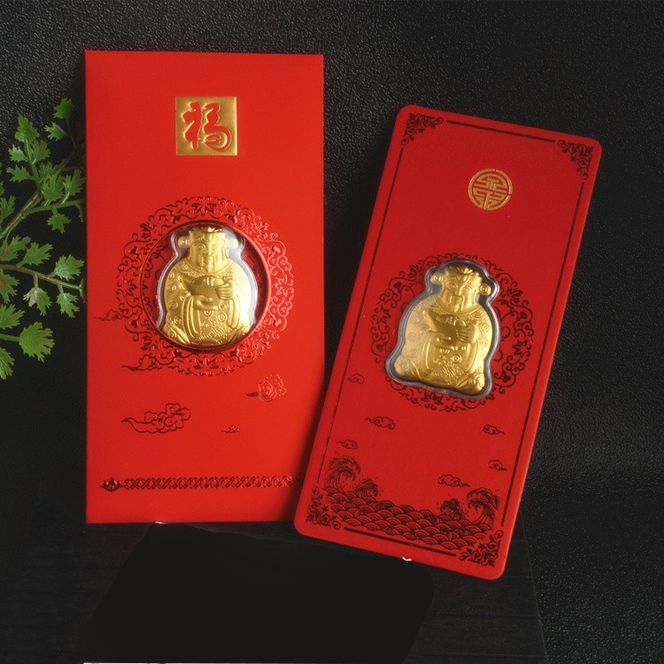 Sỉ Bao Lì Xì Ông Thần Tài Vàng Mạ Vàng 24k Lì Xì Tết 2026, HONG KONG , Ngày vía thần tài mùng 10