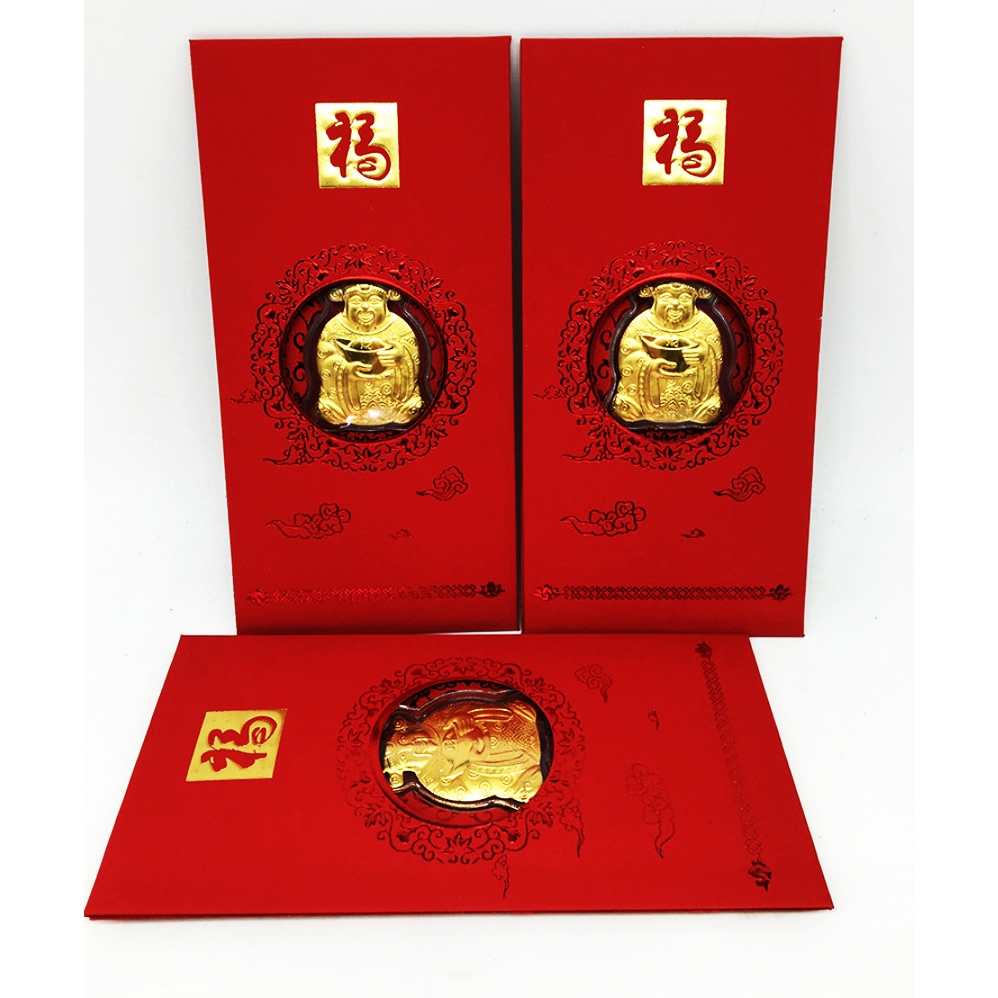 Sỉ Bao Lì Xì Ông Thần Tài Vàng Mạ Vàng 24k Lì Xì Tết 2026, HONG KONG , Ngày vía thần tài mùng 10