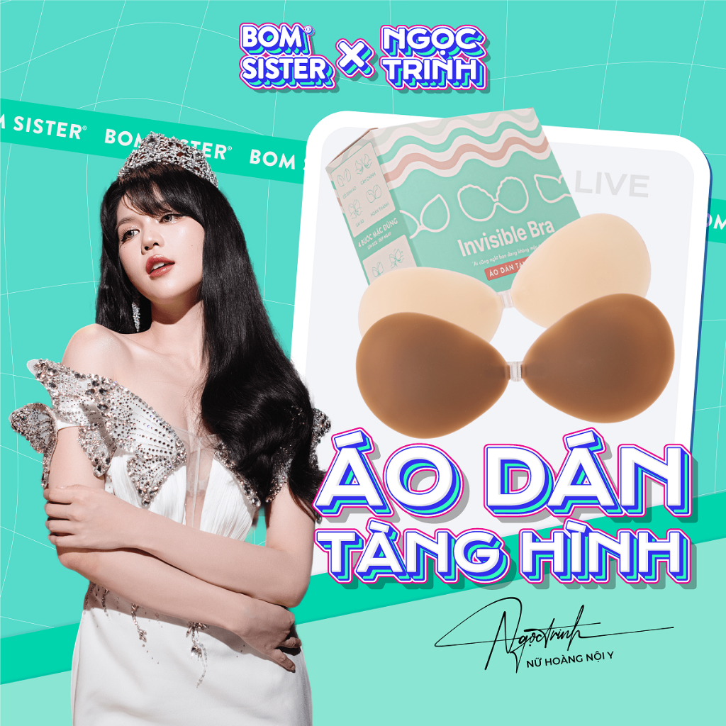 Ảnh BOM Sister x Ngọc Trinh - Áo dán cài trước diện trang phục hở siêu mỏng không lộ BOM Sister D005 1