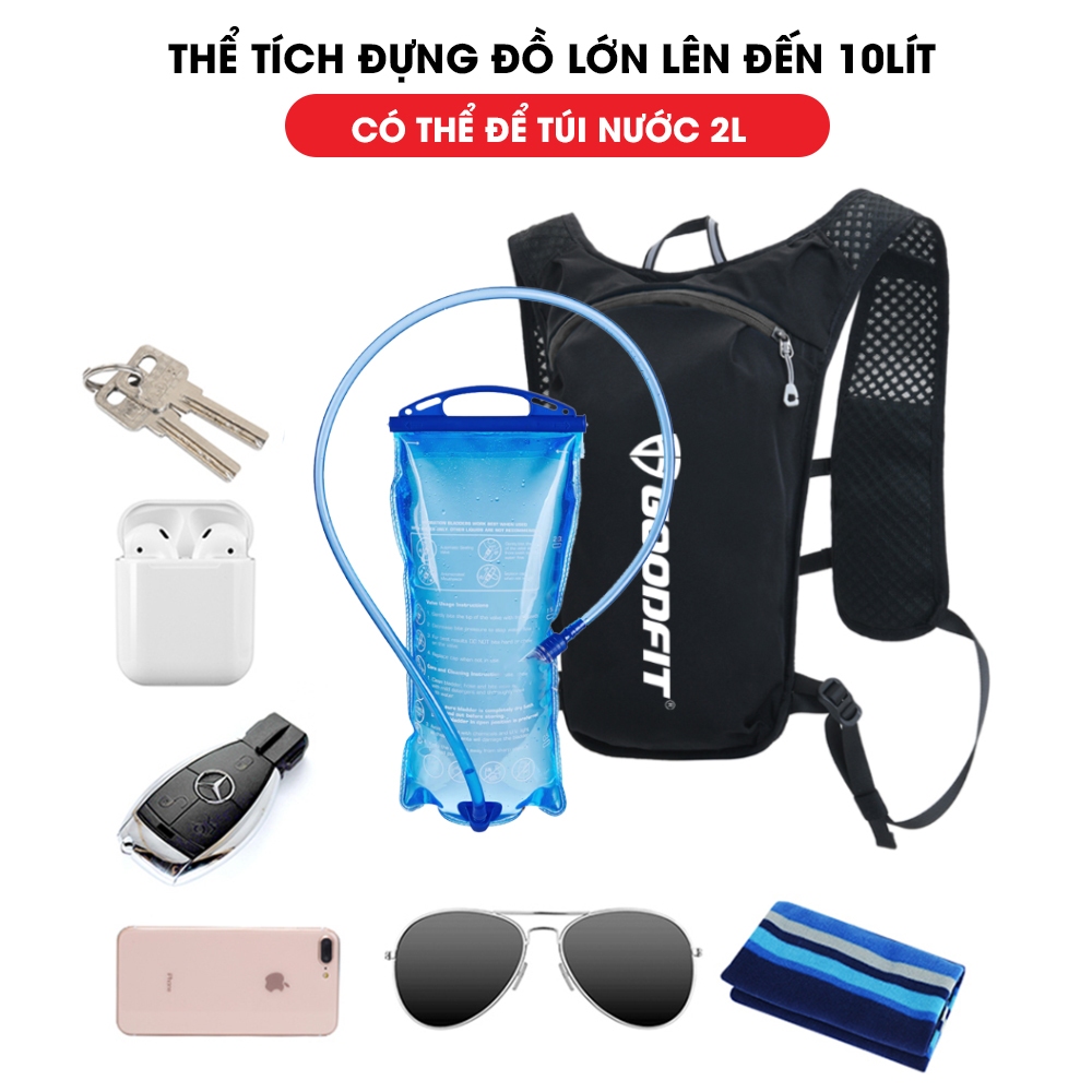 Balo thể thao, vest nước chạy bộ marathon, đạp xe trekking Goodfit GF302RV, thể tích đựng đồ tới 10L