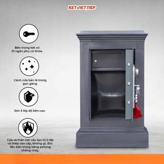 Két Sắt Việt Tiệp Khóa Cơ 🎁CHÍNH HÃNG🎁 Dáng Đứng  K404-KC Nặng 90KG Thép Dày Chống Cháy (Freeship Toàn Quốc)