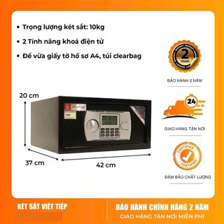 Két sắt khách sạn cao cấp KS402-DT Việt Tiệp khóa điện tử cỡ nhỏ mini để vừa tủ quần áo