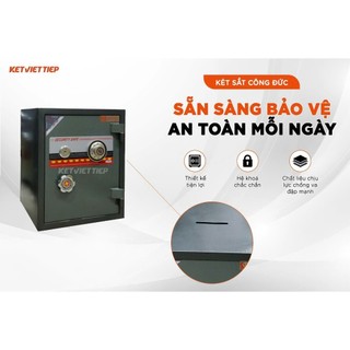 Két sắt chống cháy Việt Tiệp K88BLN-KC nặng 55kg khóa cơ thép đúc đặc, 2 ngăn để đồ rộng rãi