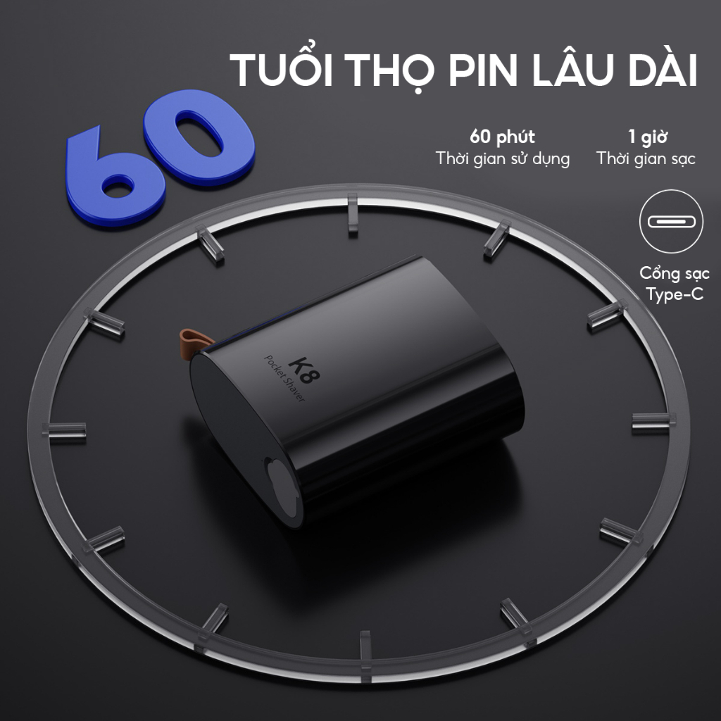 Máy cạo râu Enchen K8 | Mini 6S - 18 lưỡi dao tự mài - Thời gian sử ...
