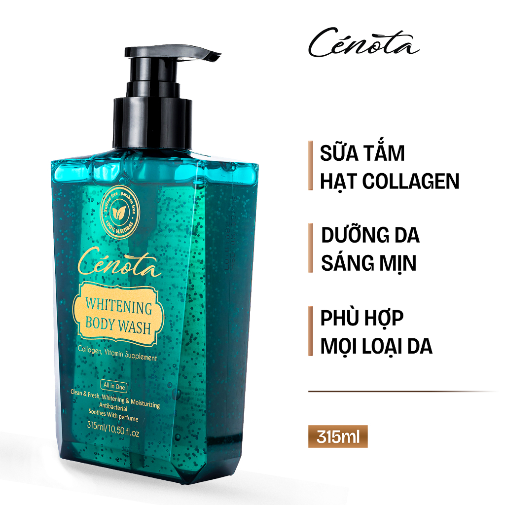 Ảnh Sữa tắm trắng da hạt Collagen Cenota Whitening Body Wash, sữa tắm collagen unisex 1