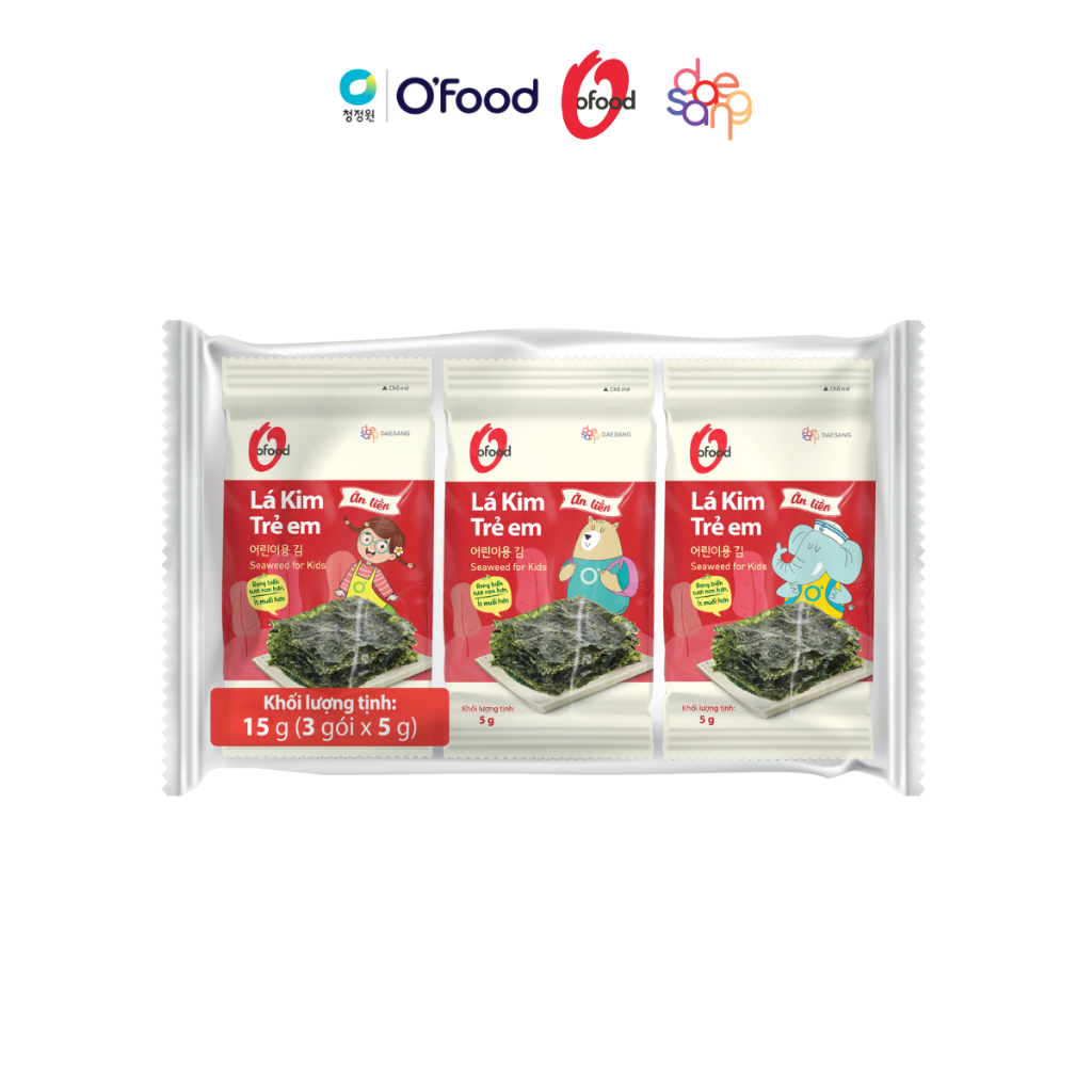 Ảnh Combo 3 lốc 3 lá kim ăn liền O'food dành riêng cho trẻ em gói 5g 3