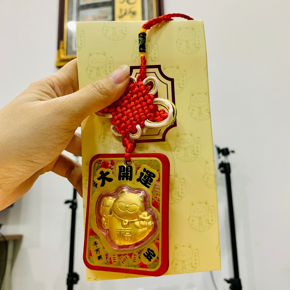 Quà tặng sang chảnh ngày Tết - Bao Lì Xì Mèo Như Ý Cát Tường Vàng 24k