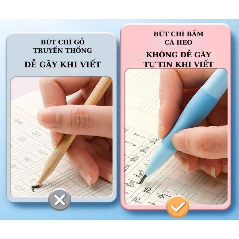 Bút chì cá heo ngòi 2mm[Tiểu học][Rẻ đẹp]