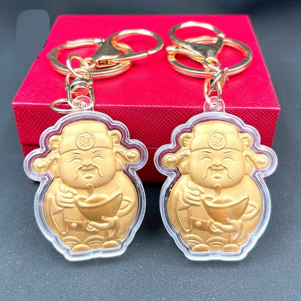 Sét 10 Móc Khóa Ông Thần Tài Vàng Ngày Vía Thần Tài Rước Lộc