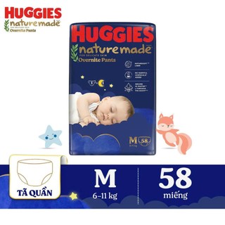 Bỉm/Tã dán/quần cho bé Huggies Nature Made thiết kế siêu mỏng size NB60/S82/M64/L54/XL44/XXL26