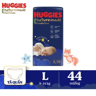 Bỉm/Tã dán/quần cho bé Huggies Nature Made thiết kế siêu mỏng size NB60/S82/M64/L54/XL44/XXL26