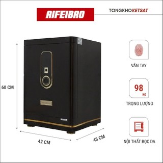 Két Sắt Nhập Khẩu Cao Cấp Vân Tay Điện Tử Nội Thất Da Đẳng Cấp Aifeibao HK-A/D-60-TLB (Freeship Toàn Quốc)