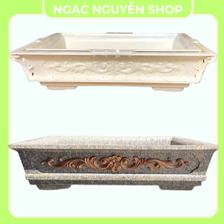 Khuôn đúc chậu chữ nhật 95x60 cao 25cm có lòng trong chất liệu nhựa abs dày dặn
