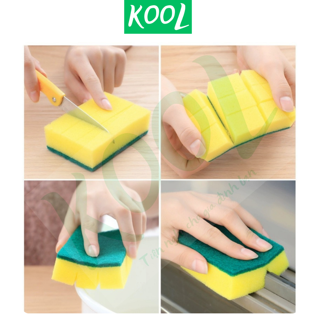 Miếng mút rửa chén KOOL [cọ bọt rửa chén]