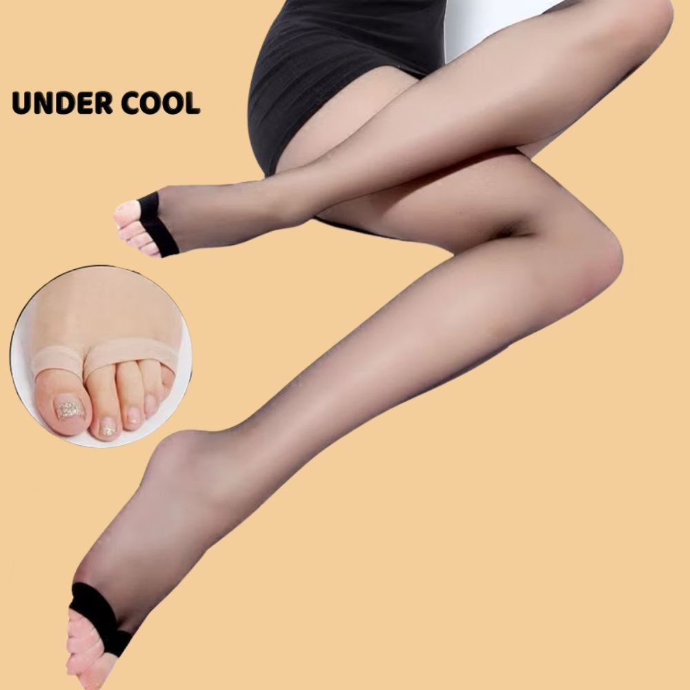 Quần tất giấy da nữ xỏ ngón hở ngón UNDERCOOL, tất 5D siêu mỏng trong suốt tàng hình, siêu dai, che khuyết điểm QT06