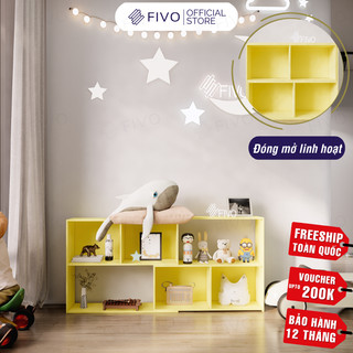 [Freeship Toàn Quốc] Kệ Sách Cho Bé FIVO FB71 Màu Vàng, Lắp Ráp Dễ Dàng Chất Liệu Gỗ Cao Cấp, An Toàn, Nhiều Màu Sắc