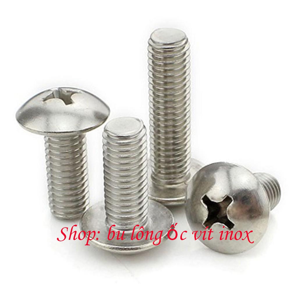 Vít pake đầu dù inox 304 size M6,ốc 4 cạnh đầu dù inox, ốc vặn tua vít ...