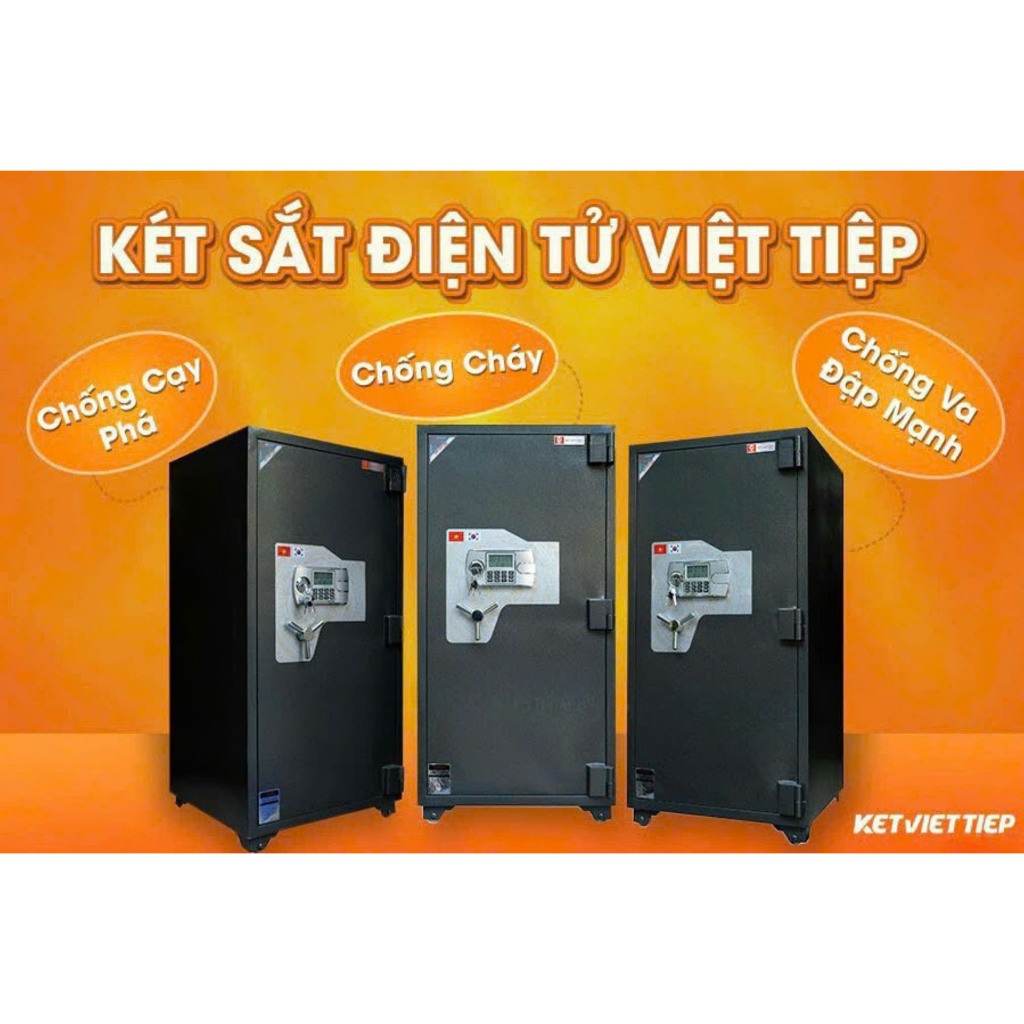 Két Sắt Ngân Hàng Nhà Nước Việt Tiệp Điện Tử KCC220-DT kết cấu thép nguyên tấm chắc chắn