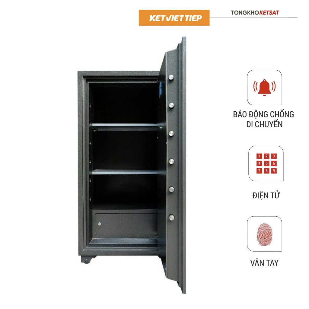 Két Sắt Ngân Hàng Nhà Nước Việt Tiệp Điện Tử KCC220-DT kết cấu thép nguyên tấm chắc chắn