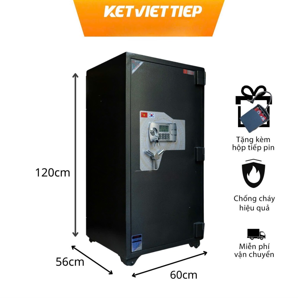 Két Sắt Ngân Hàng Nhà Nước Việt Tiệp Điện Tử KCC220-DT kết cấu thép nguyên tấm chắc chắn