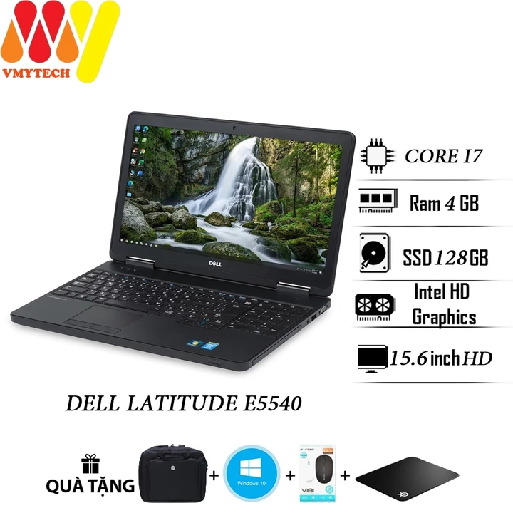 Laptop Dell E5540 Core i7, laptop văn phòng, sinh viên giá rẻ, Ram 4gb, ổ cứng SSD 128gb, màn 15.6HD, máy zin lướt 99%