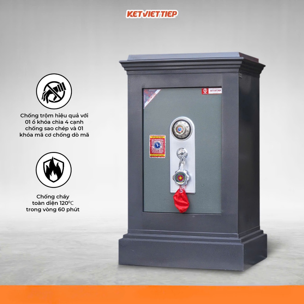 [HÀNG CHÍNH HÃNG] KÉT VIỆT TIỆP KHÓA CƠ ĐÚC ĐẶC CHỐNG CHÁY KVT165BL